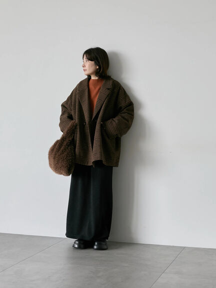 チェックテーラードジャケット（グレー/ブラウン/ダークブラウン）｜Samansa Mos2 blue（サマンサモスモス ブルー）通販