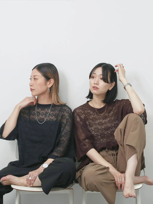レースTシャツ（オフホワイト/ブラック/ブラウン）｜Samansa Mos2 blue（サマンサモスモス ブルー）通販