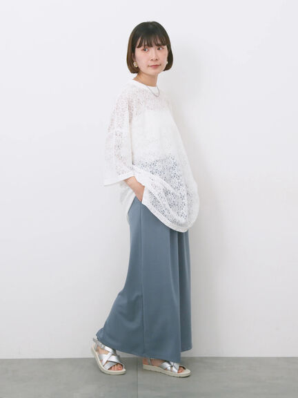 レースTシャツ（オフホワイト/ブラック/ブラウン）｜Samansa Mos2 blue（サマンサモスモス ブルー）通販