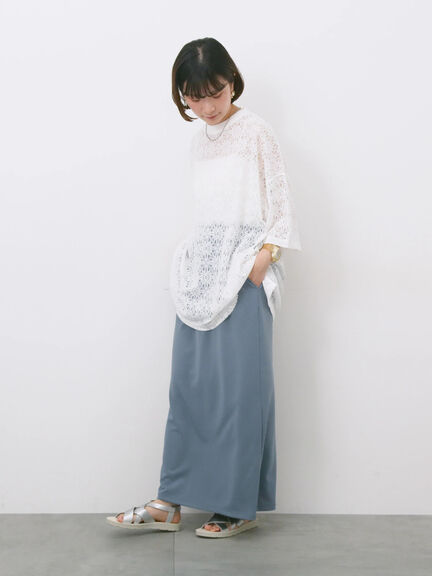 レースTシャツ（オフホワイト/ブラック/ブラウン）｜Samansa Mos2 blue（サマンサモスモス ブルー）通販