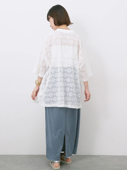レースTシャツ（オフホワイト/ブラック/ブラウン）｜Samansa Mos2 blue（サマンサモスモス ブルー）通販