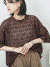レースTシャツ（オフホワイト/ブラック/ブラウン）｜Samansa Mos2 blue（サマンサモスモス ブルー）通販