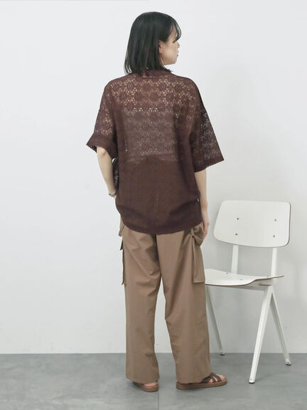 レースTシャツ（オフホワイト/ブラック/ブラウン）｜Samansa Mos2 blue（サマンサモスモス ブルー）通販