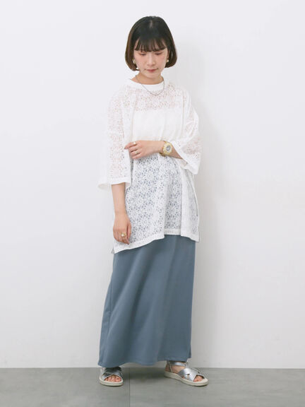 レースTシャツ（オフホワイト/ブラック/ブラウン）｜Samansa Mos2 blue（サマンサモスモス ブルー）通販