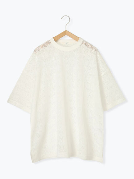 レースTシャツ（オフホワイト/ブラック/ブラウン）｜Samansa Mos2 blue（サマンサモスモス ブルー）通販