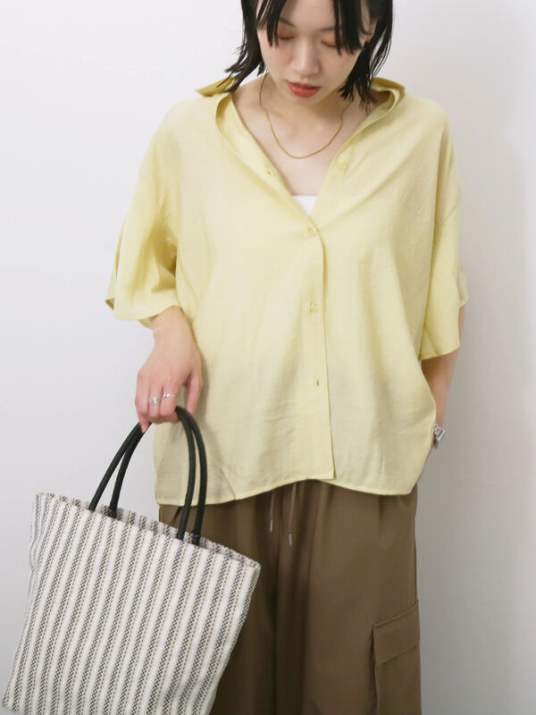 中古 CHANEL コサージュ イエロー 2 ブラウス　袖 ブラウス 前後2way ネックギャザー 長袖 ベージュ レディース(M
