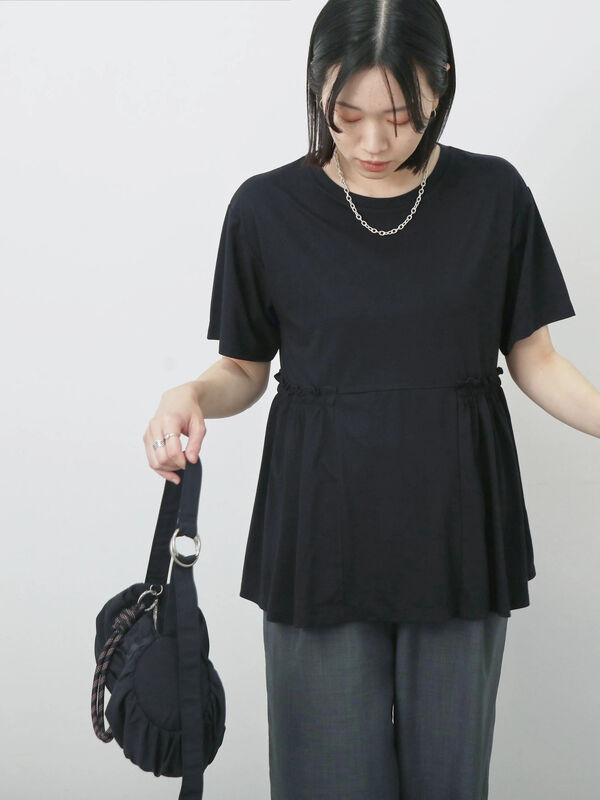 フリルチュニック（ブラック）｜Samansa Mos2 blue（サマンサモスモス ブルー）通販