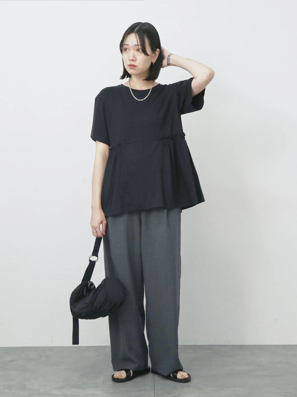 新品　SM2☆ブラック／フリルチュニック ◎フリルチュニックブラウス（トップス/シャツ・ブラウス