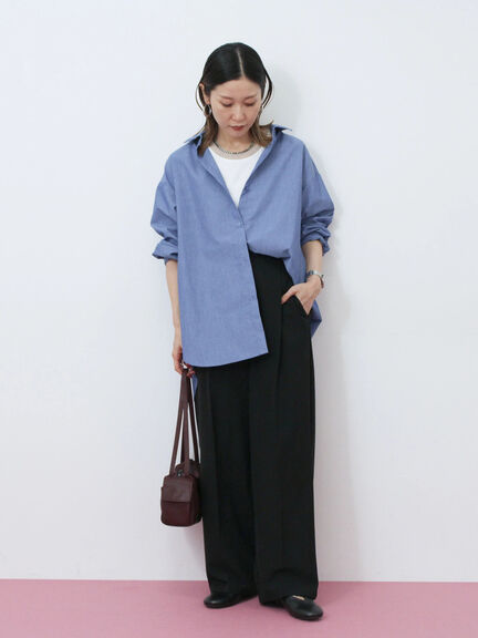 【イージーケア・吸水速乾】マルチスタイルタックストレートパンツ（グレー/チャコールグレー/ブラック/ブラウン/グリーン）｜Samansa Mos2 blue（サマンサモスモス ブルー）通販