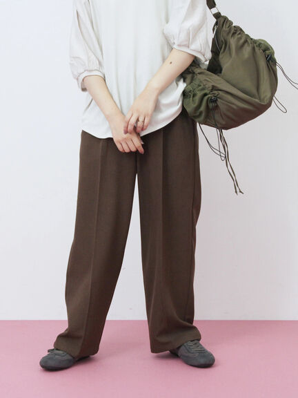 【イージーケア・吸水速乾】マルチスタイルタックストレートパンツ（グレー/チャコールグレー/ブラック/ブラウン/グリーン）｜Samansa Mos2 blue（サマンサモスモス ブルー）通販