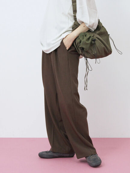 【イージーケア・吸水速乾】マルチスタイルタックストレートパンツ（グレー/チャコールグレー/ブラック/ブラウン/グリーン）｜Samansa Mos2 blue（サマンサモスモス ブルー）通販