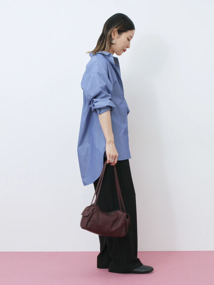 【イージーケア・吸水速乾】マルチスタイルタックストレートパンツ（グレー/チャコールグレー/ブラック/ブラウン/グリーン）｜Samansa Mos2 blue（サマンサモスモス ブルー）通販