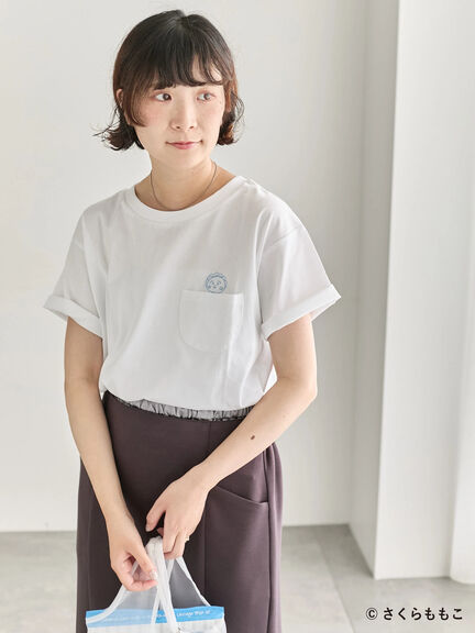 COJI-COJI/刺繍Tシャツ（オフホワイト/ＴＯＰグレー）｜Samansa Mos2 blue（サマンサモスモス ブルー）通販