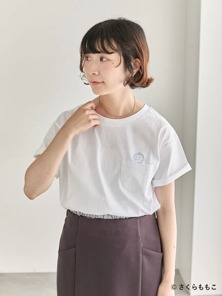 COJI-COJI/刺繍Tシャツ（オフホワイト/ＴＯＰグレー）｜Samansa Mos2 blue（サマンサモスモス ブルー）通販
