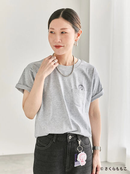 COJI-COJI/刺繍Tシャツ（オフホワイト/ＴＯＰグレー）｜Samansa Mos2 blue（サマンサモスモス ブルー）通販