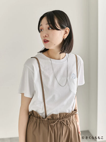 COJI-COJI/刺繍Tシャツ（オフホワイト/ＴＯＰグレー）｜Samansa Mos2 blue（サマンサモスモス ブルー）通販