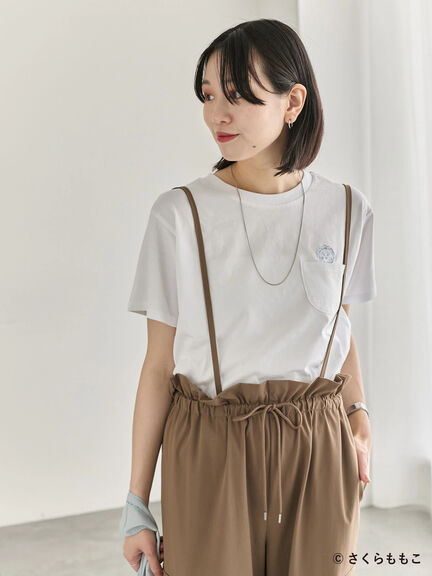 COJI-COJI/刺繍Tシャツ（オフホワイト/ＴＯＰグレー）｜Samansa Mos2 blue（サマンサモスモス ブルー）通販