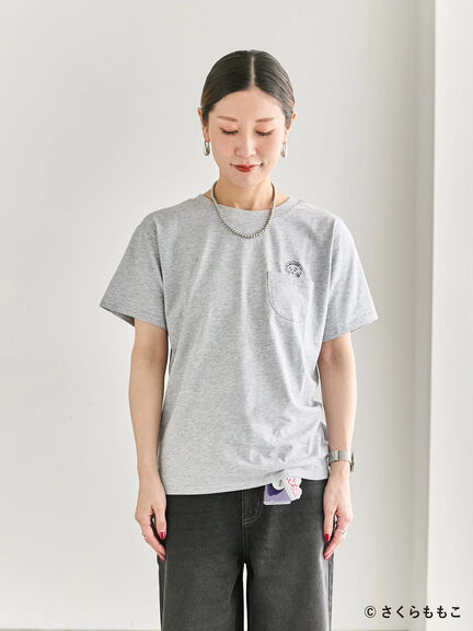 COJI-COJI/刺繍Tシャツ（オフホワイト/ＴＯＰグレー）｜Samansa Mos2 blue（サマンサモスモス ブルー）通販