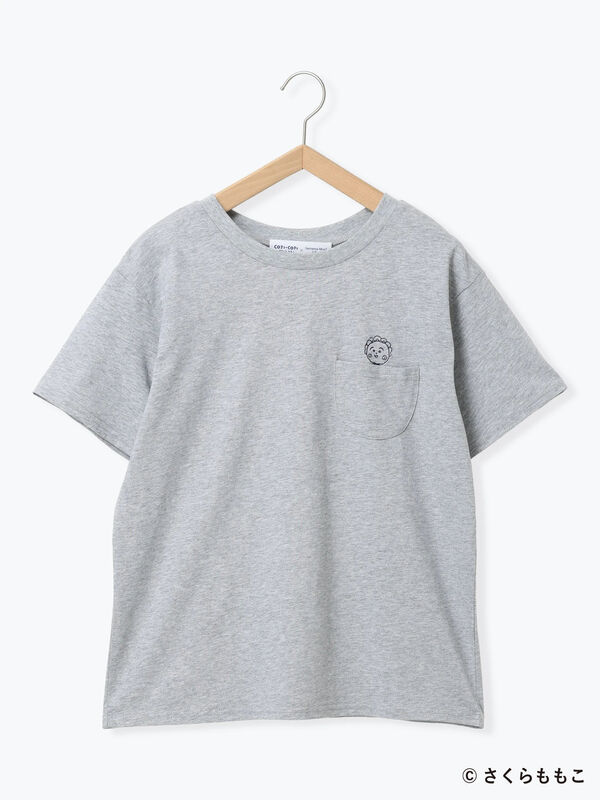 COJI-COJI/刺繍Tシャツ（オフホワイト/TOPグレー/トップス/T
