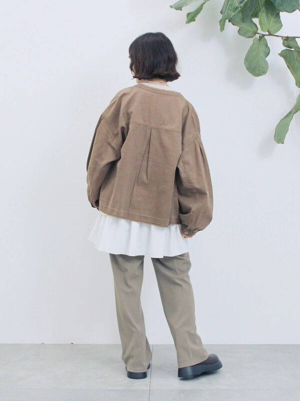 セール】 カットジョーゼットセミフレアパンツ（ブラック/ブラウン