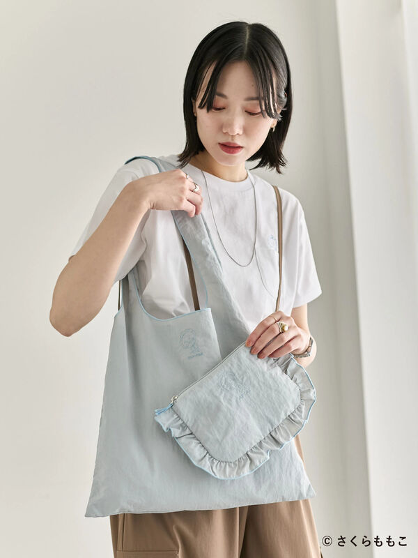 セール】 COJI-COJI/フリルポーチ（グレー/イエロー/バッグ/バッグ