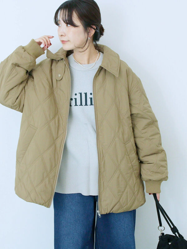 セール】 バルーンキルトジャケット（チャコールグレー/カーキ/キナリ