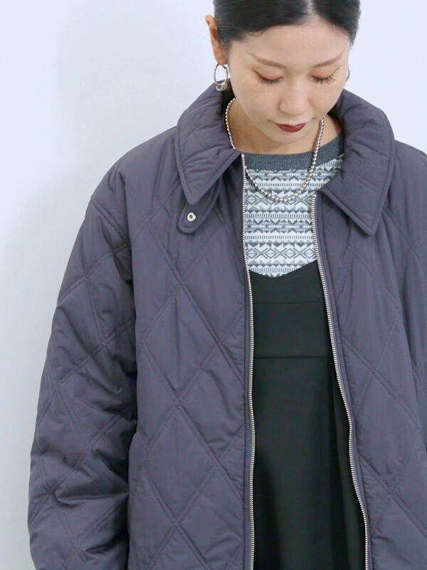 セール】 バルーンキルトジャケット（チャコールグレー/カーキ/キナリ