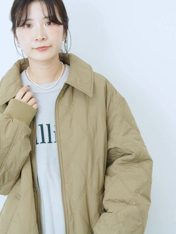 セール】 バルーンキルトジャケット（チャコールグレー/カーキ/キナリ