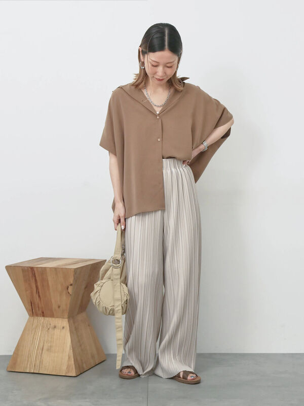 セール】 【接触冷感】ポンチョブラウス（モカ/イエロー/グリーン