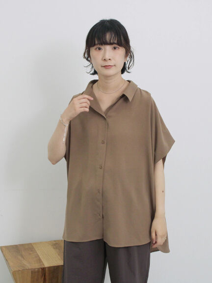【接触冷感】ポンチョブラウス（モカ/イエロー/グリーン）｜Samansa Mos2 blue（サマンサモスモス ブルー）通販