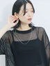 メッシュプルオーバー（ブラック）｜Samansa Mos2 blue（サマンサモスモス ブルー）通販