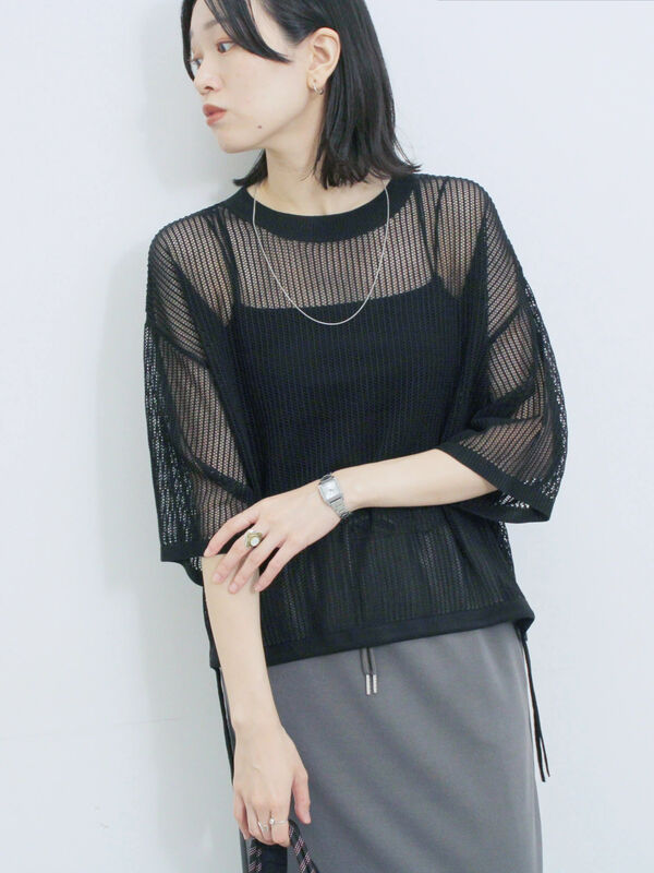 セール】 メッシュプルオーバー（ブラック/ベージュ/ブラウン/トップス