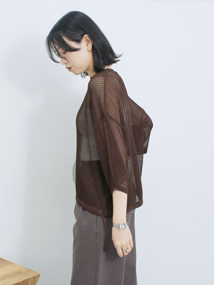 メッシュプルオーバー（ブラック/ベージュ/ブラウン）｜Samansa Mos2 blue（サマンサモスモス ブルー）通販