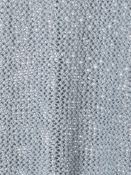 麻タッチパッチワークニットベスト（ブラック/ベージュ/サックスブルー）｜Samansa Mos2 blue（サマンサモスモス ブルー）通販
