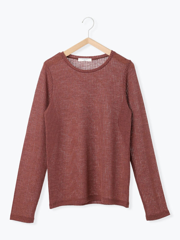 セール】 シアーリブロンT（ブラック/ブラウン/キナリ/トップス