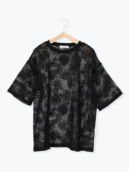 チュールフラワーコードTシャツ（オフホワイト/グレー/ブラック）｜Samansa Mos2 blue（サマンサモスモス ブルー）通販