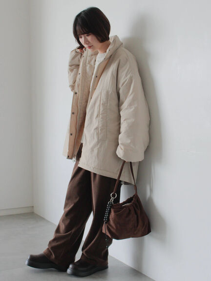 中綿モンスターコート（ブラック/ベージュ/カーキ）｜Samansa Mos2 blue（サマンサモスモス ブルー）通販