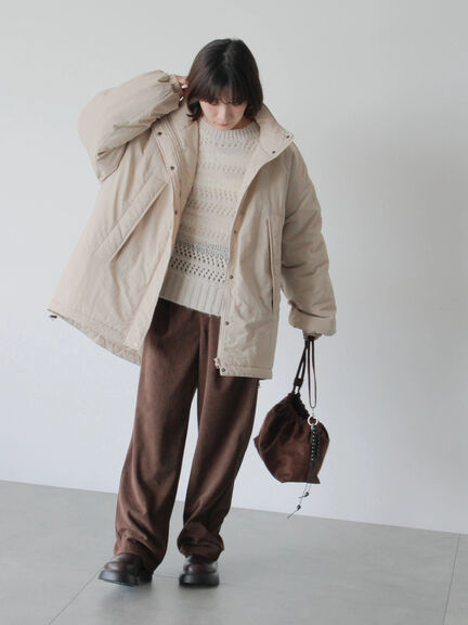 中綿モンスターコート（ブラック/ベージュ/カーキ）｜Samansa Mos2 blue（サマンサモスモス ブルー）通販