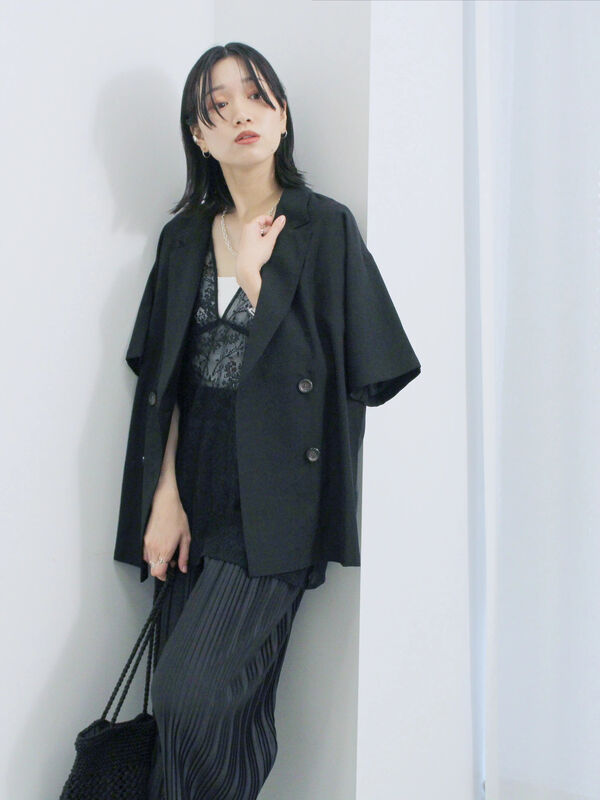 もん 2点セット 9/2 ジャケット黒フリー シャツM セール】 ◎ダブルボタンシャツジャケット（ブラック/ブラウン/キナリ