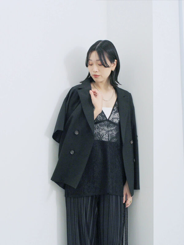 セール】 ◎ダブルボタンシャツジャケット（ブラック/ブラウン/キナリ