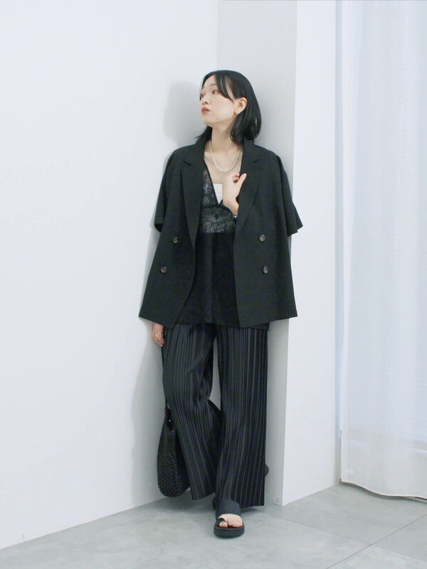 セール】 ◎ダブルボタンシャツジャケット（ブラック/ブラウン/キナリ