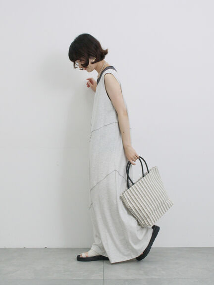◎【接触冷感】切替カットワンピース（チャコールグレー/ブラック/ＴＯＰグレー）｜Samansa Mos2 blue（サマンサモスモス ブルー）通販