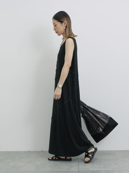 ◎【接触冷感】切替カットワンピース（チャコールグレー/ブラック/ＴＯＰグレー）｜Samansa Mos2 blue（サマンサモスモス ブルー）通販