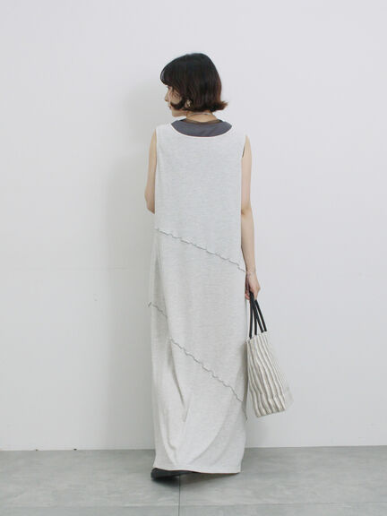 ◎【接触冷感】切替カットワンピース（チャコールグレー/ブラック/ＴＯＰグレー）｜Samansa Mos2 blue（サマンサモスモス ブルー）通販
