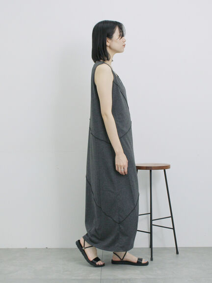 ◎【接触冷感】切替カットワンピース（チャコールグレー/ブラック/ＴＯＰグレー）｜Samansa Mos2 blue（サマンサモスモス ブルー）通販