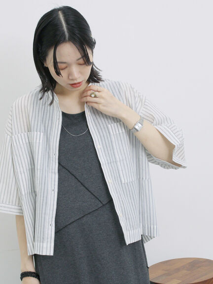 ◎【接触冷感】切替カットワンピース（チャコールグレー/ブラック/ＴＯＰグレー）｜Samansa Mos2 blue（サマンサモスモス ブルー）通販