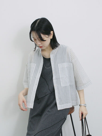 ◎【接触冷感】切替カットワンピース（チャコールグレー/ブラック/ＴＯＰグレー）｜Samansa Mos2 blue（サマンサモスモス ブルー）通販