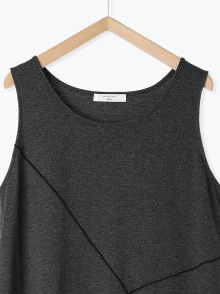 ◎【接触冷感】切替カットワンピース（チャコールグレー/ブラック/ＴＯＰグレー）｜Samansa Mos2 blue（サマンサモスモス ブルー）通販
