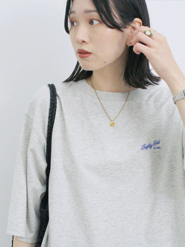 ポンチロゴ刺繍プルオーバー（ＴＯＰグレー）｜Samansa Mos2 blue（サマンサモスモス ブルー）通販
