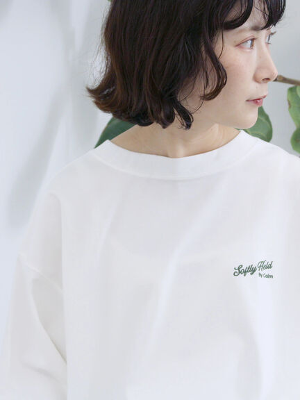 ポンチロゴ刺繍プルオーバー（オフホワイト/チャコールグレー/ベージュ/シュアカ/ＴＯＰグレー）｜Samansa Mos2 blue（サマンサモスモス ブルー）通販